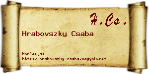 Hrabovszky Csaba névjegykártya